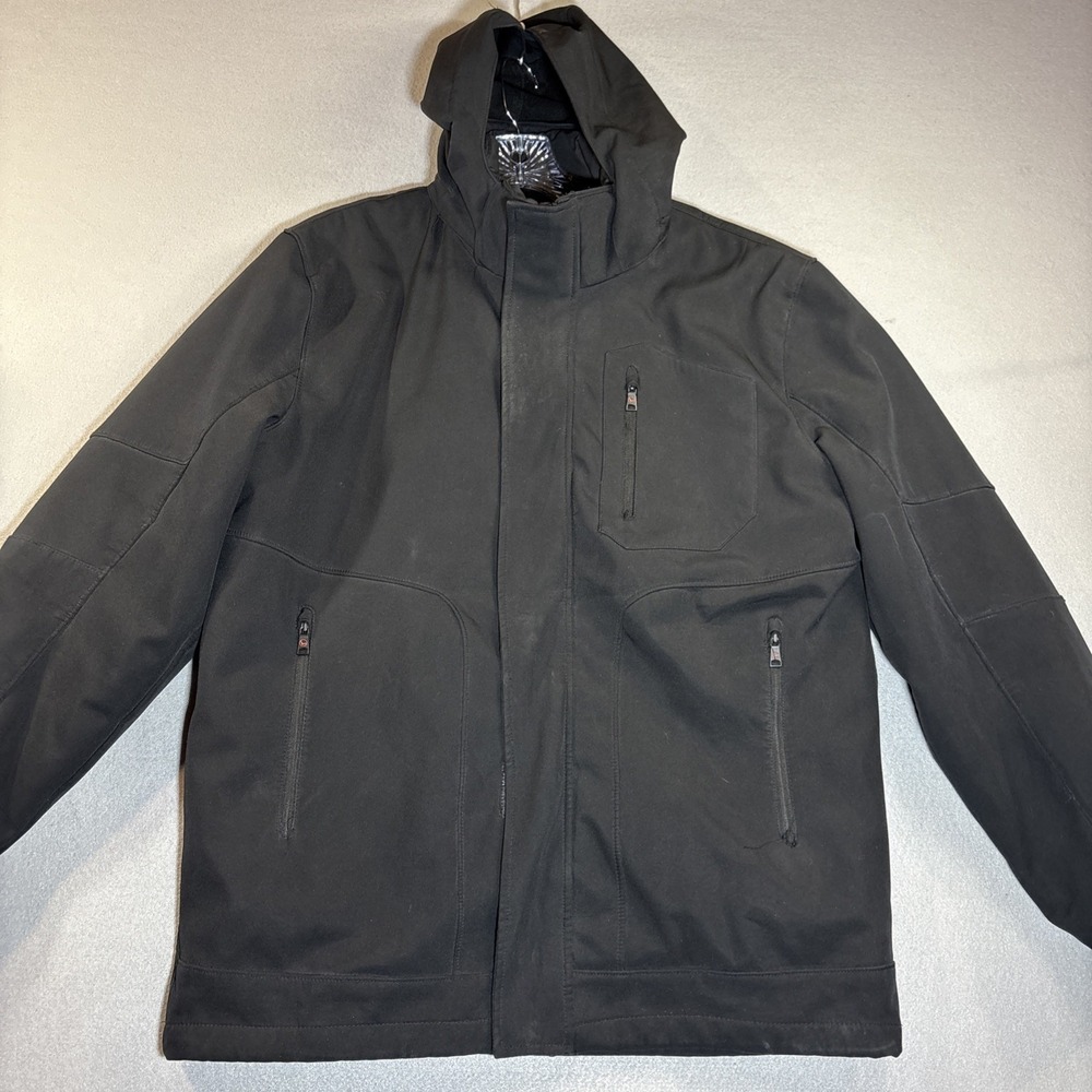 Hawke & Co Jacket Men's Medium Black Performance Sport Water Resistant 2 in 1